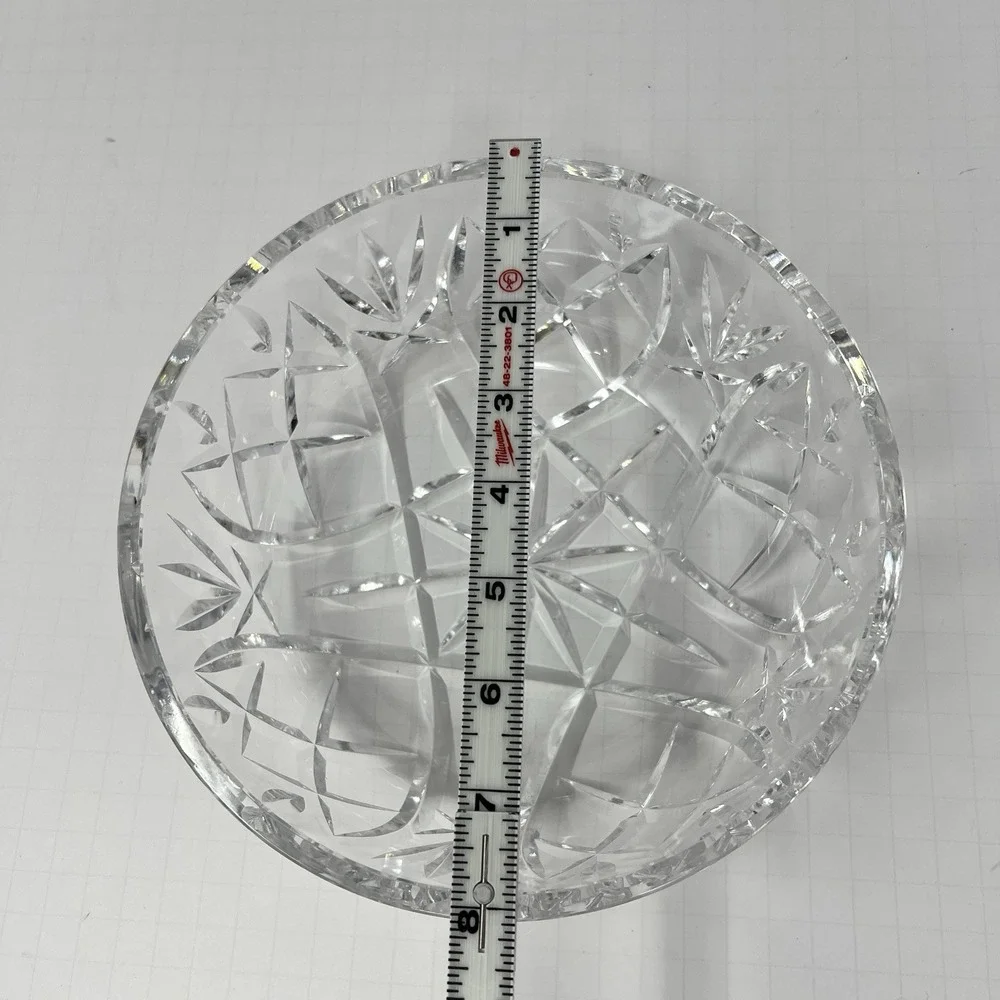 Crystal Impression Glass Fruit Bowl Clear Decorative Serving Dish Elegant Center
